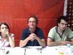 Da esquerda para a direita: Catarina Martins, Albando Esteves Martins e Adriano Campos