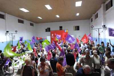 Comício do Bloco em Santo António dos Cavaleiros - Foto de Paulete Matos