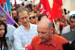 Miguel Portas e Francisco Louçã em Mértola. Foto de Paulete Matos