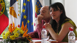 Miguel Portas e Marisa Matias no debate em Angra do Heroísmo