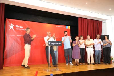 Francisco Louçã e os candidatos do Bloco à autarquia do Seixal. Foto Paulete Matos