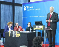 Alfredo Bruto da Costa foi um dos convidados a intervir neste colóquio realizado no Fórum Lisboa. Foto José Gema