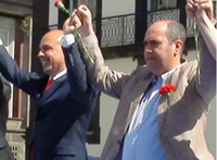 Paulo Cafôfo, presidente eleito da CM Funchal e Roberto Almada, coordenador do Bloco/Madeira