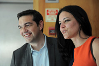 Alexis Tsipras e Marisa Matias no Porto. Foto Paulete Matos