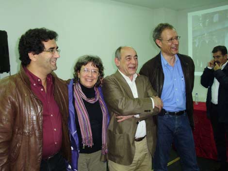 Eduardo Pereira, Alda Sousa, João Semedo e Francisco Louçã no lançamento da candidatura do Bloco em VIla Nova de Gaia