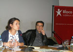 Ana Drago e José Maria Cardoso no debate em Braga