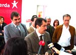 Mário Nogueira e Francisco Louçã reunidos na sede do Bloco. Foto André Beja