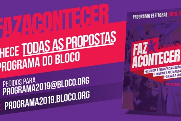 Programa eleitoral do Bloco para as legislativas 2019