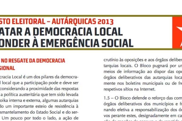 Manifesto Autárquicas 2013